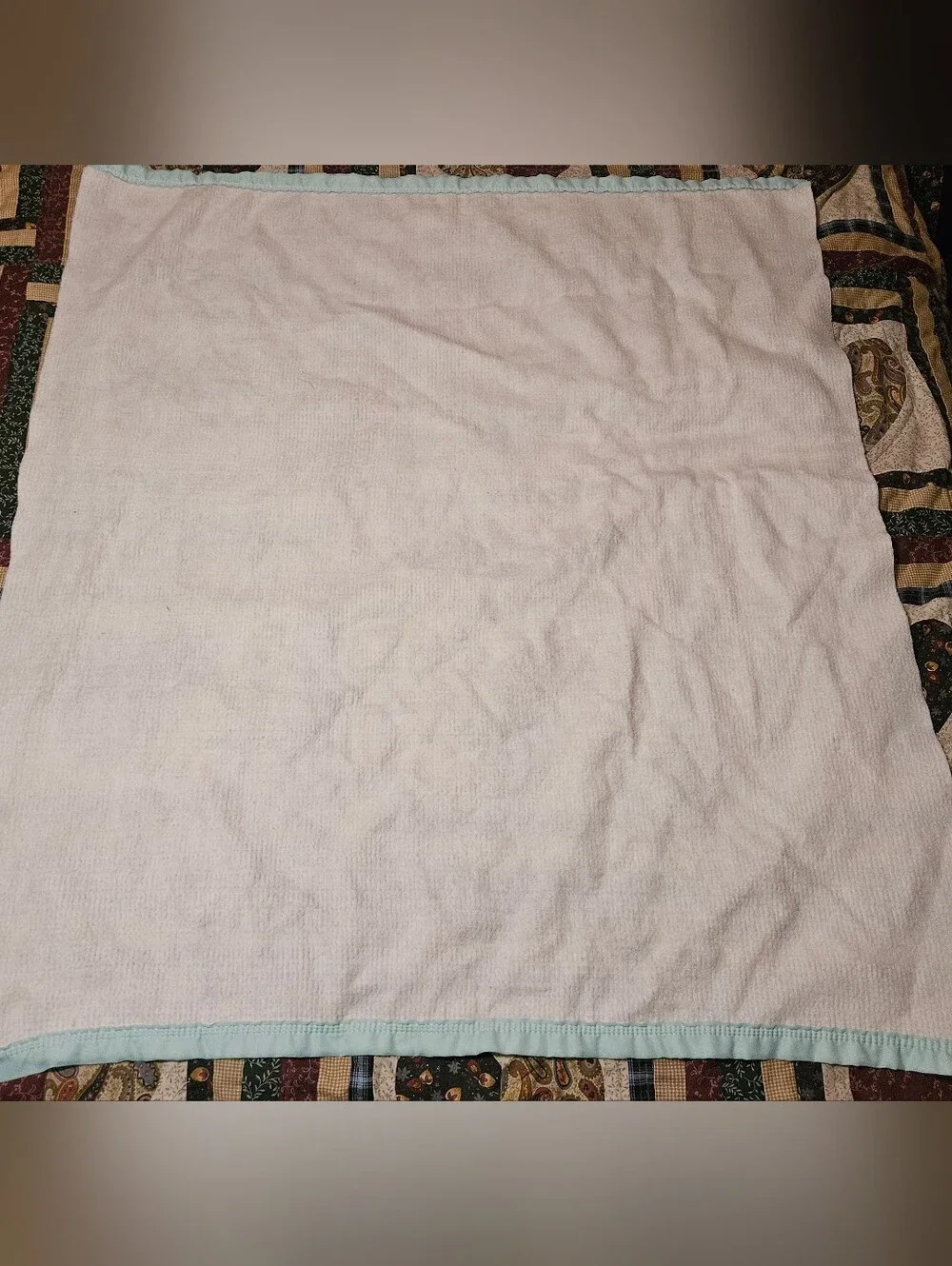 Light Aqua White Baby Blanket